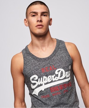 Superdry Vintage Logo Mid Weight Férfi Mellény Szürke | RUYJA5821